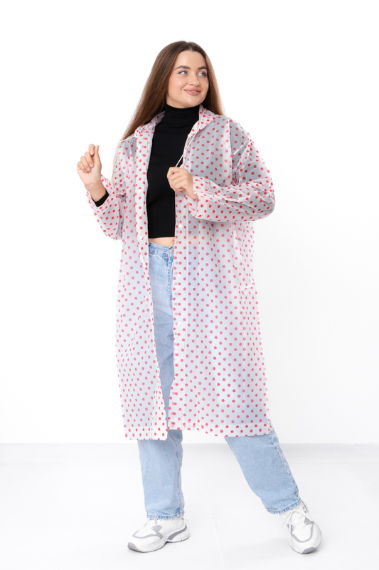 Дощовик універсальний з капюшоном в горох